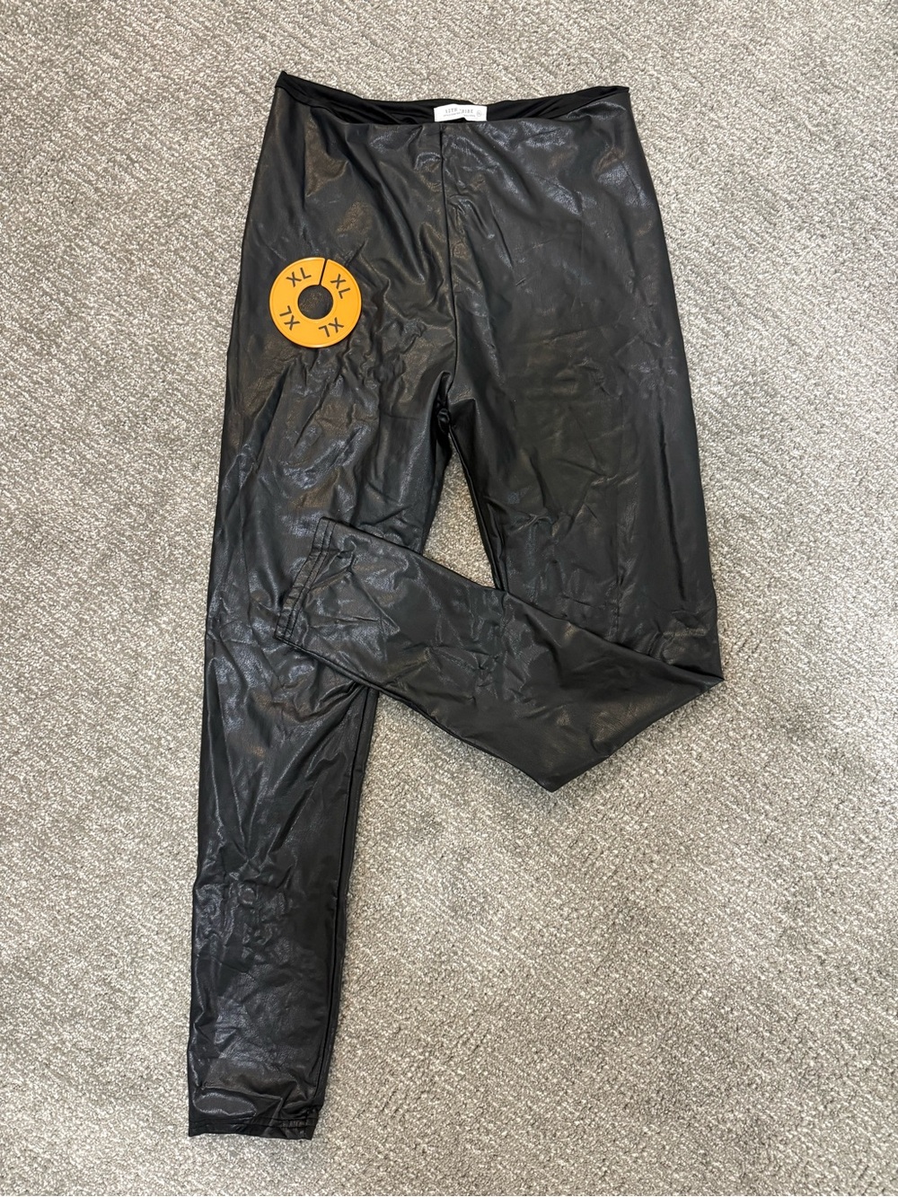 12th Tribe Black Faux-Leather Leggings